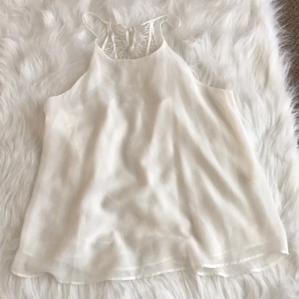 Delicate white lace back blouse